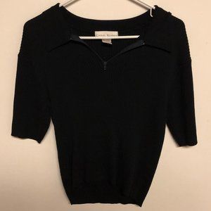 Casual Corner Black Mid Sleeve Stretchy Top